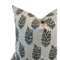 Designer "Colebrook" Hjara Rose Block Linen Pillow Cover