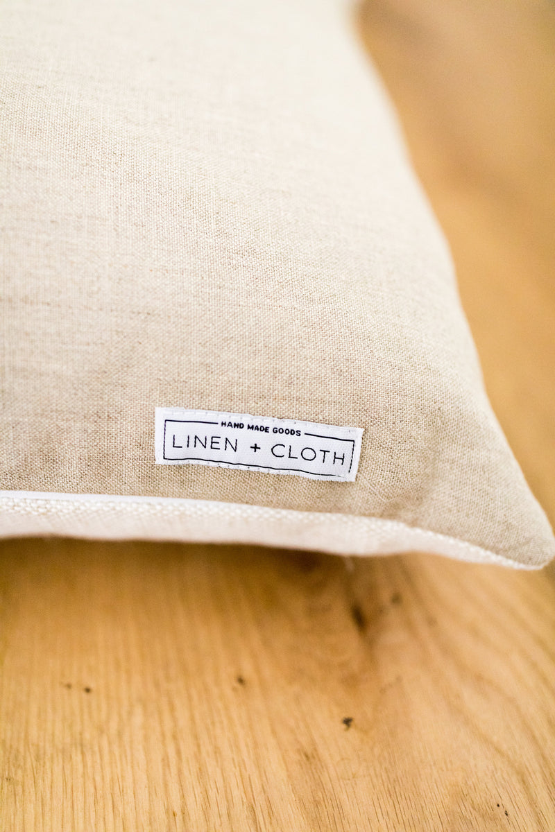 READY TO SHIP Designer Wisteria in White Linen Pillow Cover // Neutral and White Pillow // Boho Pillow // Decorative Throw Pillows