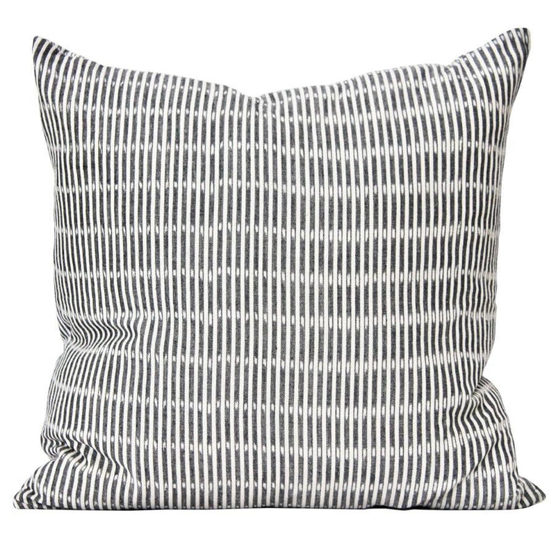 READY TO SHIP Kufri Sanjana Designer Pillows Stripe in Black White // Gray Ikat Pillow // Decorative Pillow // Accent PIllow //Boho Tribal