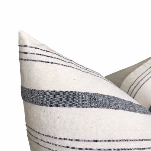 READY TO SHIP Kufri Lima Stripe Pillow in Natural // Black White Grey Striped Pillow // Farmhouse Pillow // Decorative Pillow