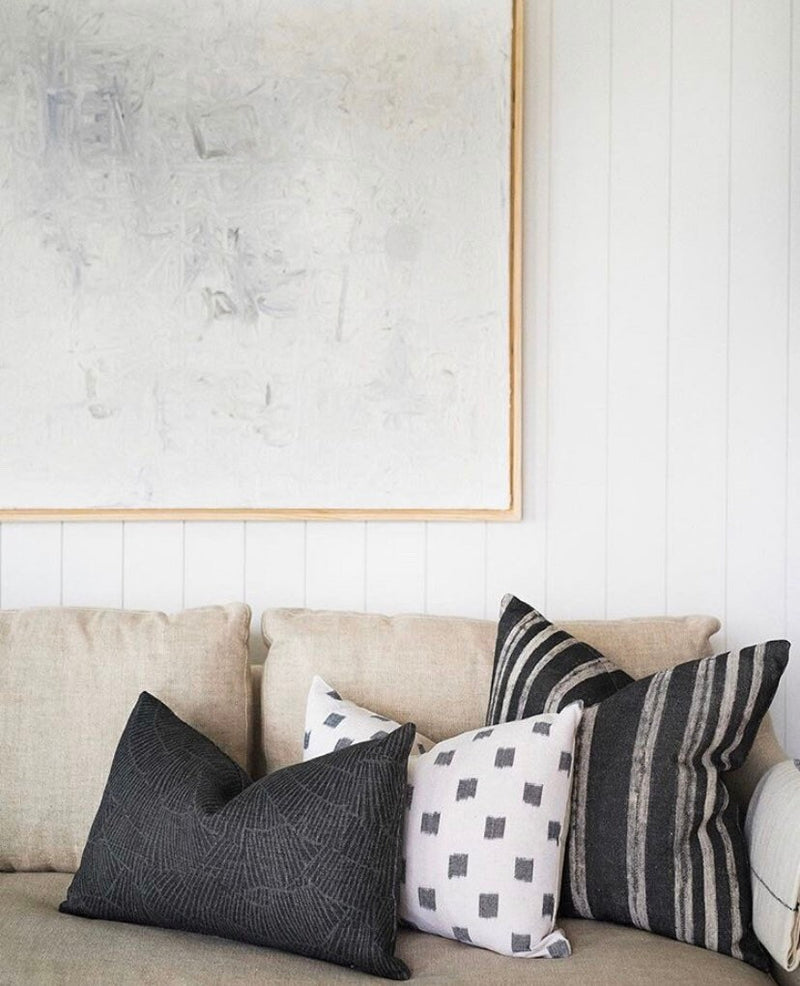 READY TO SHIP Kufri Rex Designer Pillow in Natural // Black & White Pillows // Modern Throw Pillows // Boho Tribal Decorative Pillows