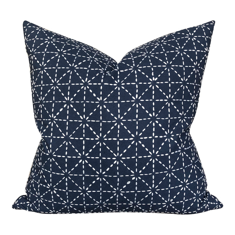 READY TO SHIP Kettlewell Collection Kimono in Indigo //Designer Pillows // Blue Throw Pillow // Boho Tribal PIllow // Embroidered