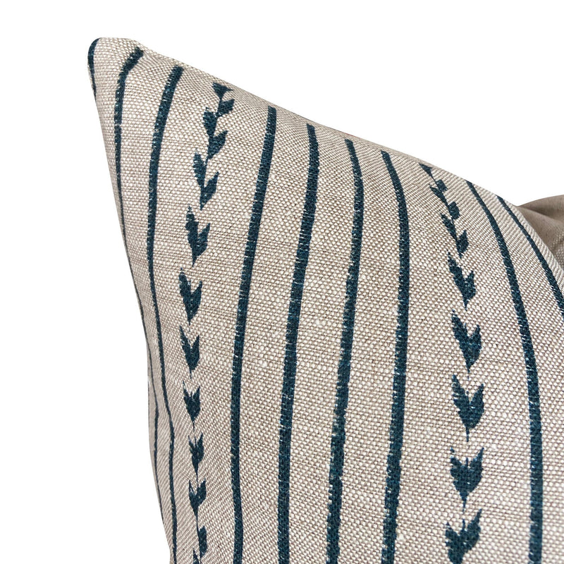 READY TO SHIP Designer Clay McLaurin Yucatan Stripe Pillow Cover in Indigo // Modern Farmhouse Pillow Cover // Indigo Blue Pillow // Modern