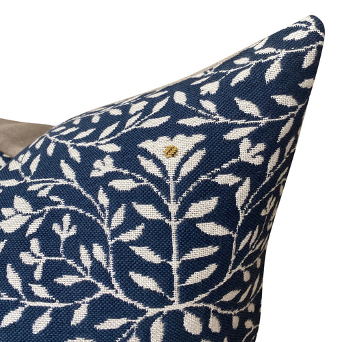 READY TO SHIP Designer Clay McLaurin Cloister Pillow Cover in Indigo // Indigo Blue Throw Pillows // Floral Throw Pillows // Navy Blue