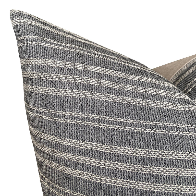 READY TO SHIP Chiangmai Native Cotton Gray and White Woven Stripe Pillow Cover // Gray Pillow // Modern Farmhouse Pillow // Decorative