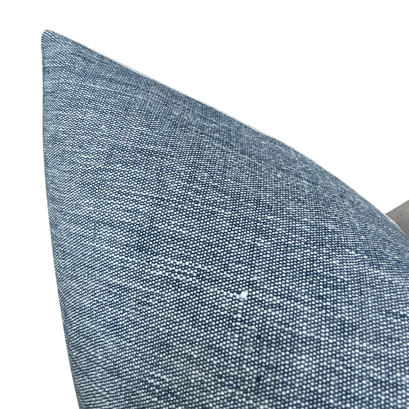 READY TO SHIP Kufri Raw Solid Designer Pillow Cover in Denim // Indigo Blue Pillow Cover // High End Boutique Pillow Cover