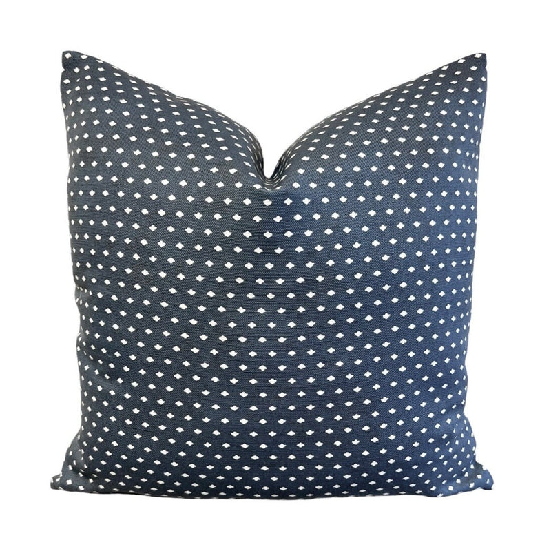 READY TO SHIP 20x20 Designer Pillows Maresca Calico Dot in Navy // Indigo Blue Pillow Cover// High End Pillow // Modern Farmhouse