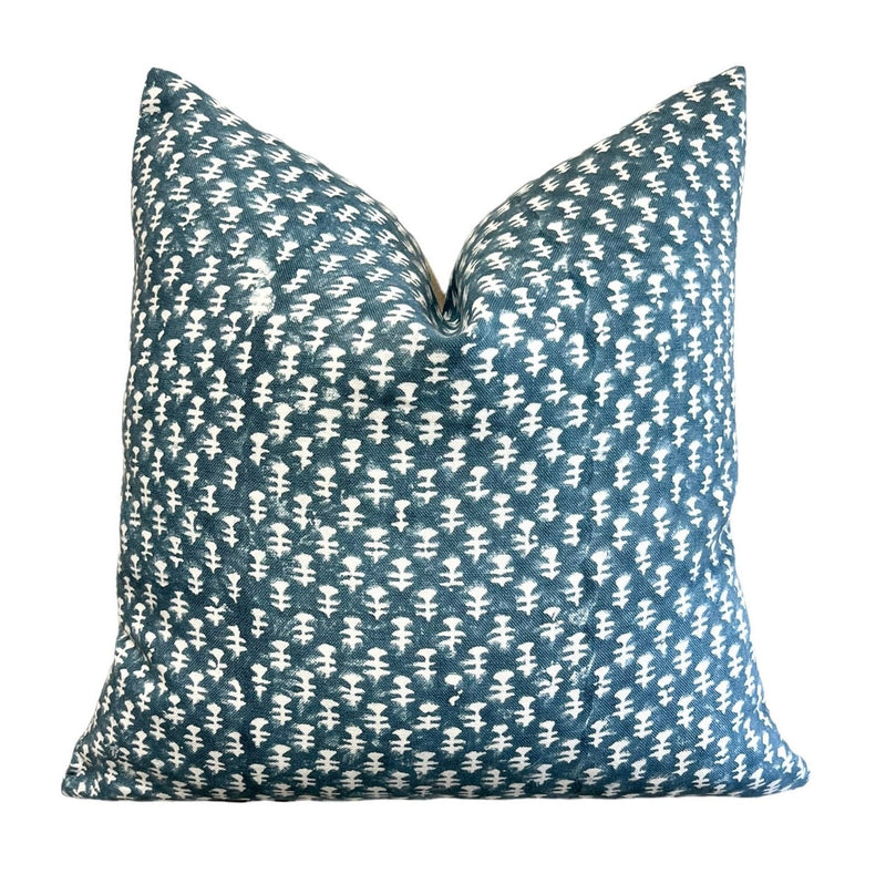 READY TO SHIP Boti in Rialto Linen Pillow Cover // Indigo Blue Pillow // Boho Pillow // Decorative Floral Throw Pillows