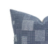 READY TO SHIP Designer Embroidered Indigo Patchwork Pillow Cover // Modern Farmhouse Decor Pillow // Patchwork Mudcloth Decorative Pillow