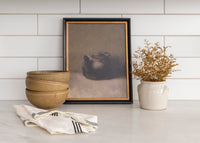 READY to SHIP 8x10 Vintage Framed Canvas Art // Framed Vintage Print // Black Teapot Still Life Print // Farmhouse Kitchen Print //#ST-609