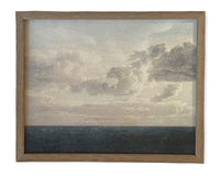 READY to SHIP 30x40 Coastal Seascape Canvas Print: Vintage Beach Painting