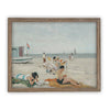 READY TO SHIP 18X24 Vintage Beach Scene Framed Canvas Art Print