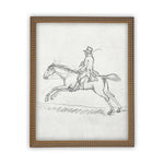 READY to SHIP 11X14 Vintage Framed Canvas Art // Framed Vintage Print // Vintage Equestrian Sketch Art// Farmhouse print //#A-134