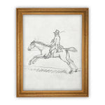 READY to SHIP 11X14 Vintage Framed Canvas Art // Framed Vintage Print // Vintage Equestrian Sketch Art// Farmhouse print //#A-134