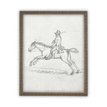 READY to SHIP 11X14 Vintage Framed Canvas Art // Framed Vintage Print // Vintage Equestrian Sketch Art// Farmhouse print //#A-134