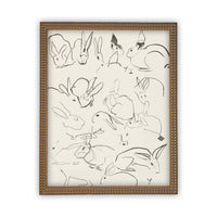 READY TO SHIP 11X14 Vintage Framed Canvas Art // Framed Vintage Print // Vintage Painting // Easter Bunny Rabbit Art //#A-140