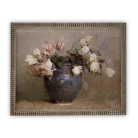 Framed Vintage Floral Canvas Print: Still Life Painting (16x20)