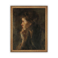 READY to SHIP 24x36 Vintage Woman Portrait: Farmhouse Canvas Art Print