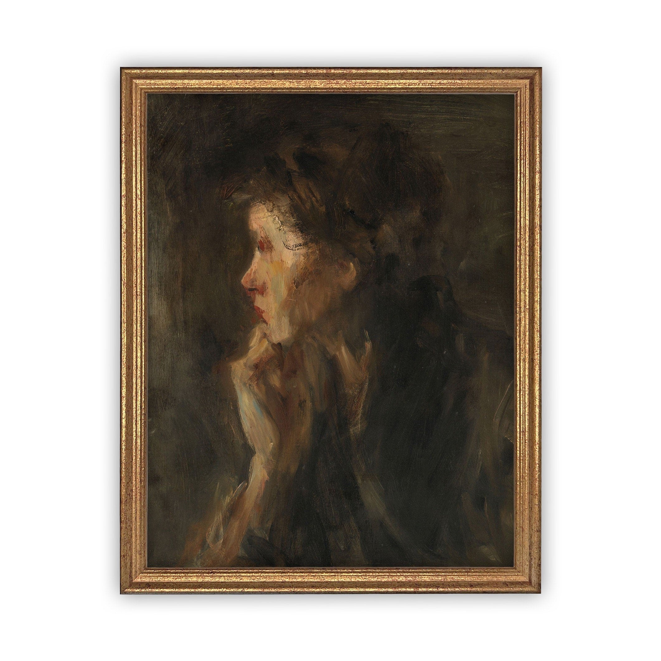 READY to SHIP 24x36 Vintage Woman Portrait: Farmhouse Canvas Art Print