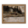 Framed Vintage Lake House Canvas Art Print: Cabin Landscape (16x20)