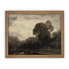 READY TO SHIP 18X24 Framed Vintage Canvas Print: Moody Farmhouse Landscape Art
