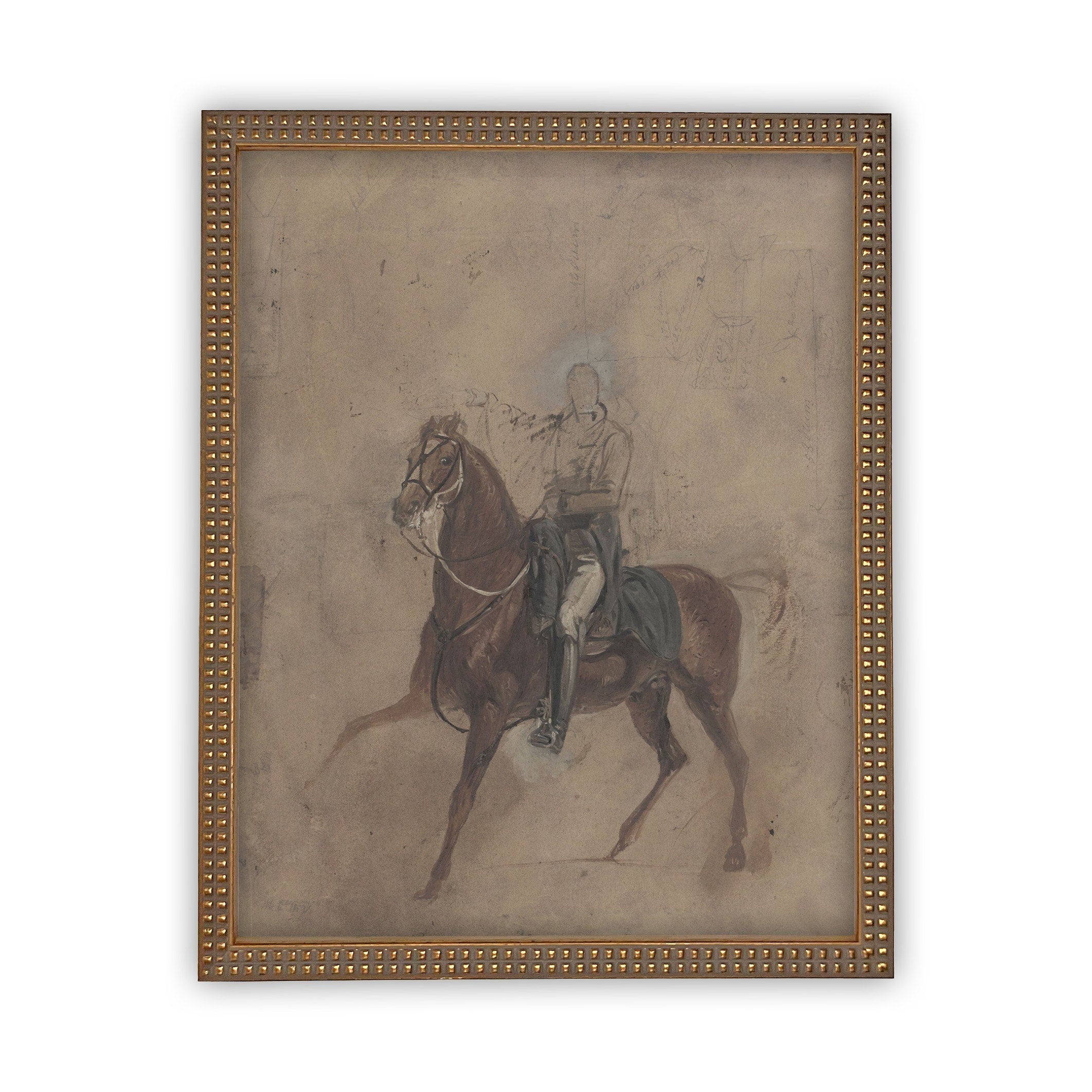 READY to SHIP 8X10 Vintage Framed Canvas Art // Framed Vintage Print // Vintage Painting // Horse Cowboy Art// Farmhouse print //#A-121