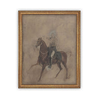 READY to SHIP 8X10 Vintage Framed Canvas Art // Framed Vintage Print // Vintage Painting // Horse Cowboy Art// Farmhouse print //#A-121
