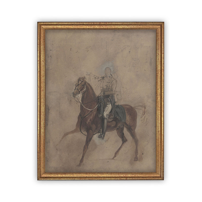 READY to SHIP 8X10 Vintage Framed Canvas Art // Framed Vintage Print // Vintage Painting // Horse Cowboy Art// Farmhouse print //#A-121