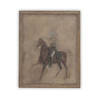 READY to SHIP 8X10 Vintage Framed Canvas Art // Framed Vintage Print // Vintage Painting // Horse Cowboy Art// Farmhouse print //#A-121