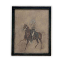 READY to SHIP 8X10 Vintage Framed Canvas Art // Framed Vintage Print // Vintage Painting // Horse Cowboy Art// Farmhouse print //#A-121