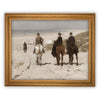 READY TO SHIP 11X14 Vintage Framed Canvas Art // Framed Vintage Print // Vintage Horse Painting // Horse on Beach Art //#A-137
