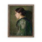 READY to SHIP 11x14 Vintage Framed Canvas Art // Framed Vintage Print // Green Portrait of a Woman // Antique oil painting print //#P-500