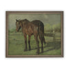 READY TO SHIP 11X14 Vintage Framed Canvas Art // Framed Vintage Print // Vintage Painting // Horse Art // Farmhouse print //#A-123