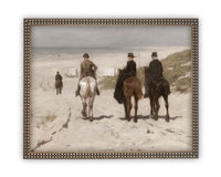 READY TO SHIP 11X14 Vintage Framed Canvas Art // Framed Vintage Print // Vintage Horse Painting // Horse on Beach Art //#A-137