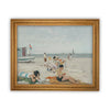 READY TO SHIP 18X24 Vintage Beach Scene Framed Canvas Art Print