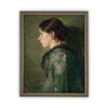 READY to SHIP 11x14 Vintage Framed Canvas Art // Framed Vintage Print // Green Portrait of a Woman // Antique oil painting print //#P-500