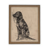 READY TO SHIP 11X14 Vintage Framed Canvas Art // Framed Vintage Print // Black Labrador Painting // Vintage Dog Art// Boys Room //#A-116