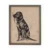 READY TO SHIP 11X14 Vintage Framed Canvas Art // Framed Vintage Print // Black Labrador Painting // Vintage Dog Art// Boys Room //#A-116