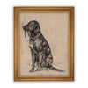 READY TO SHIP 8X10 Vintage Framed Canvas Art // Framed Vintage Print // Black Labrador Painting // Vintage Dog Art// Boys Room //#A-116