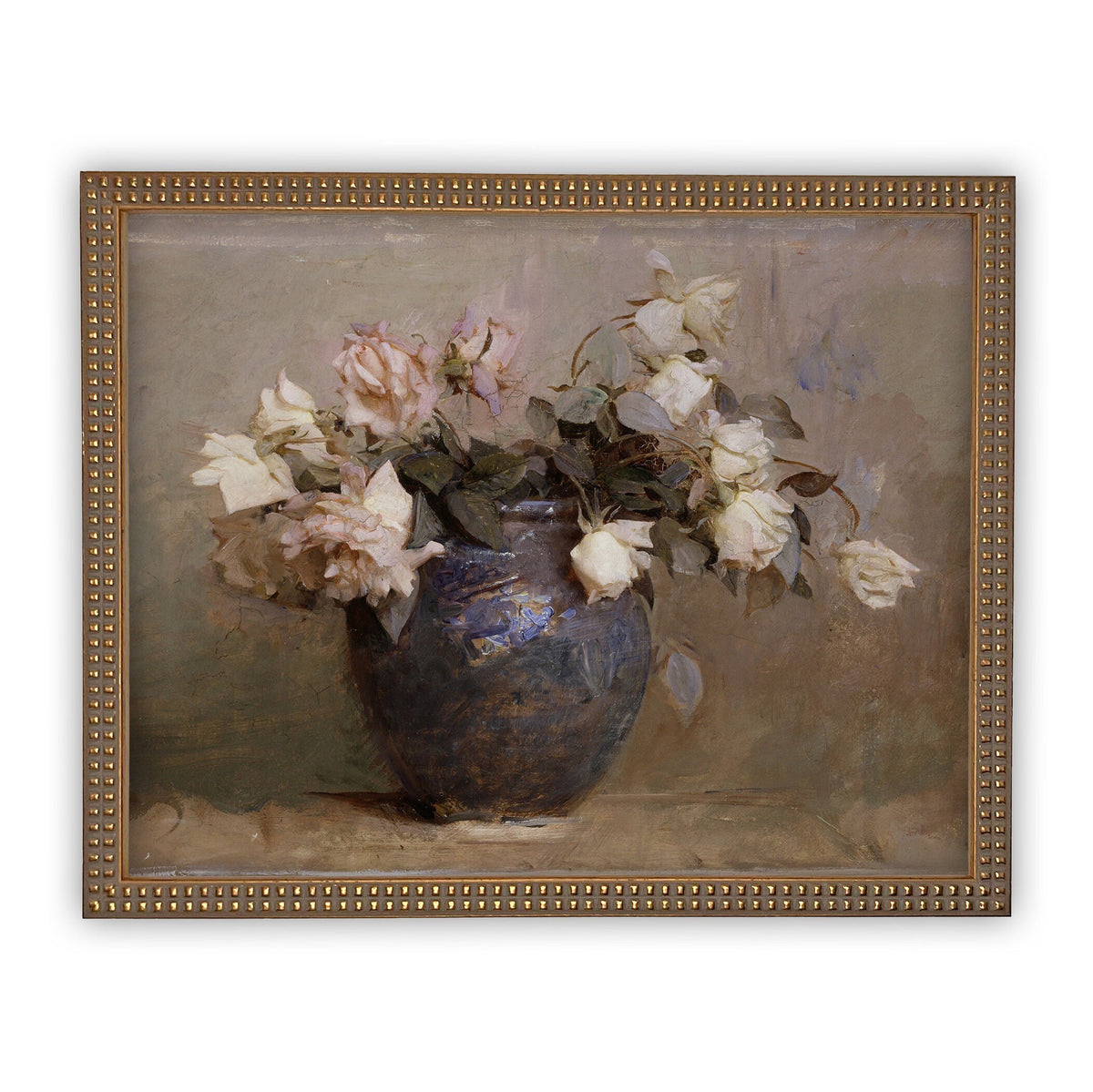 Framed Vintage Floral Canvas Print: Still Life Painting (16x20)