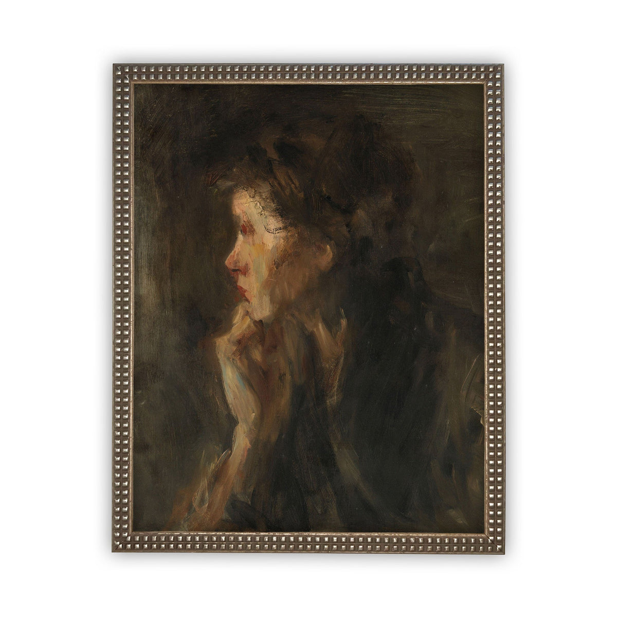 Framed Vintage Woman Portrait Canvas Art Print (30x40)