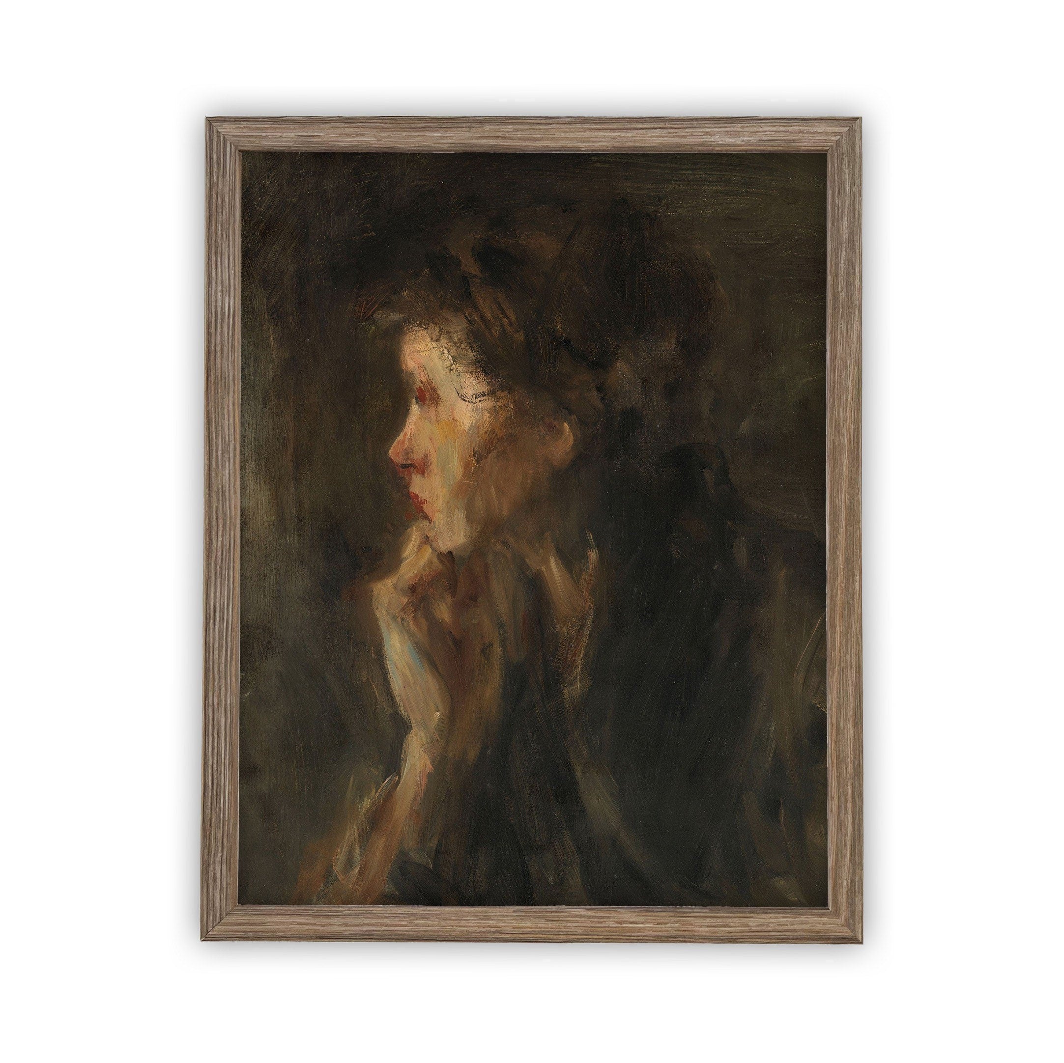 READY to SHIP 24x36 Vintage Woman Portrait: Farmhouse Canvas Art Print