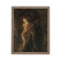 Framed Vintage Woman Portrait Canvas Art Print (30x40)