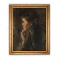 Framed Vintage Woman Portrait Canvas Art Print (30x40)