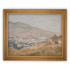 READY TO SHIP 11X14 Vintage Framed Canvas Art // Framed Vintage Print // Vintage Painting // Pastel Landscape //#lan-104