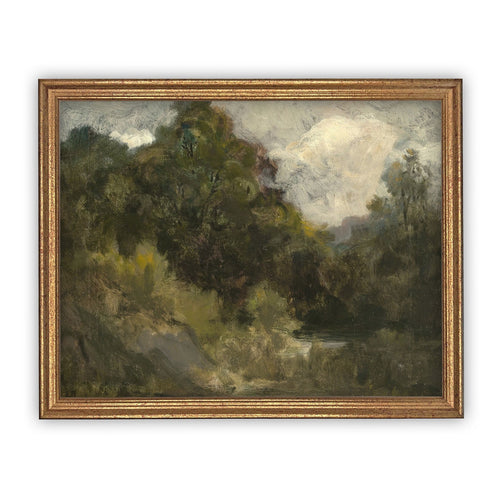 Vintage Framed Canvas Landscape Art #LAN-176