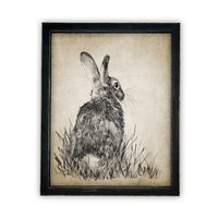 READY TO SHIP 16X20 Vintage Framed Canvas Art // Framed Easter Art // Vintage Rabbit Print // Girls Room or Nursery print //#A-148