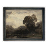 READY TO SHIP 18X24 Framed Vintage Canvas Print: Moody Farmhouse Landscape Art