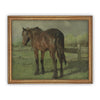 READY TO SHIP 11X14 Vintage Framed Canvas Art // Framed Vintage Print // Vintage Painting // Horse Art // Farmhouse print //#A-123