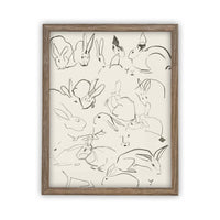 READY TO SHIP 11X14 Vintage Framed Canvas Art // Framed Vintage Print // Vintage Painting // Easter Bunny Rabbit Art //#A-140